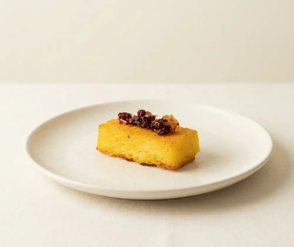 Modern tahchin on a plate